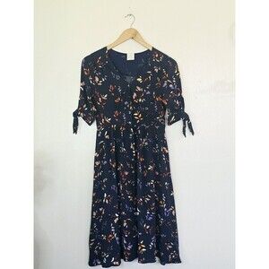By Together Floral Midi Dress Womens Smalk V Neck Cottagecore Prairie Modest